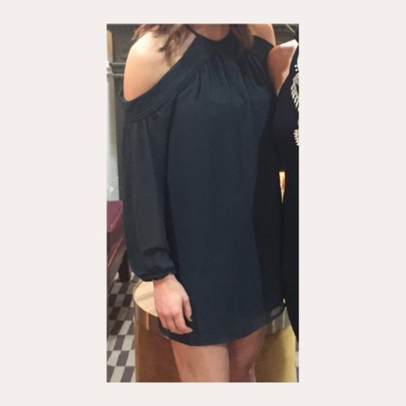 Emerald Chiffon Mini Dress - Picture 3 of 3